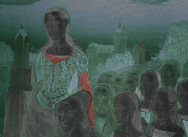 X-Ray of Artwork Moreel triptych